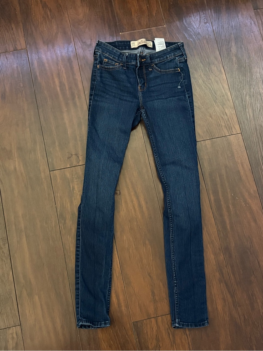 Hollister Women’s Skinny Dark Wash Blue Denim Jeans 5-Pocket Logo Solid - Picture 3 of 4